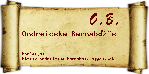 Ondreicska Barnabás névjegykártya
